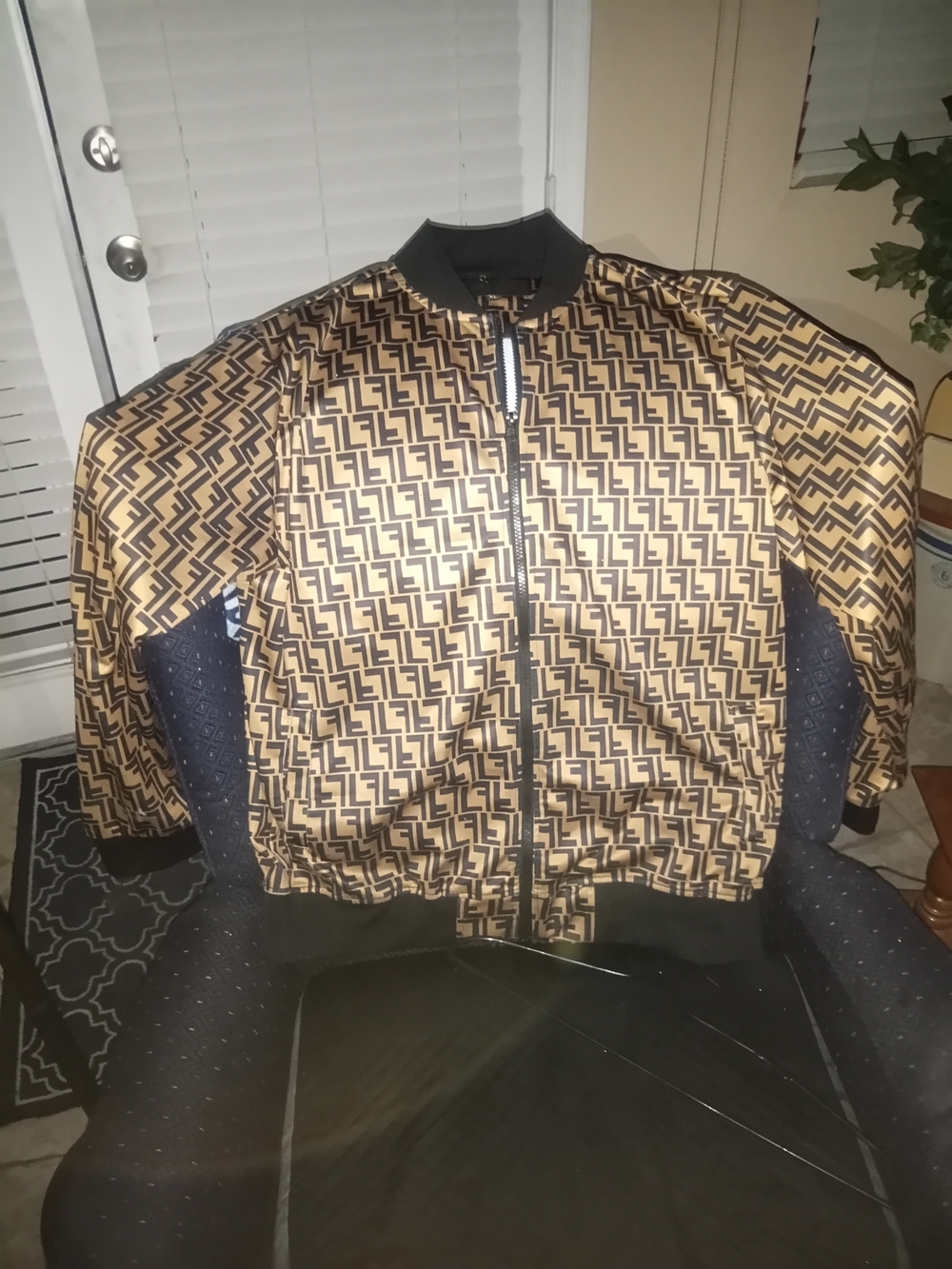 Men's Gold and Black Patterned Jacket